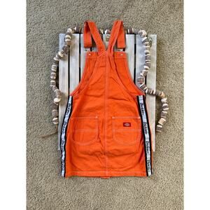 Dickies Orange Overall Logo Side Button Dress